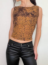 Load image into Gallery viewer, Glitter Cheetah Print High Neck Tank (XL)
