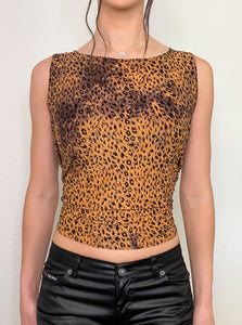 Glitter Cheetah Print High Neck Tank (XL)