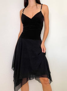 Black Ruffle Fairy Midi Dress (S)
