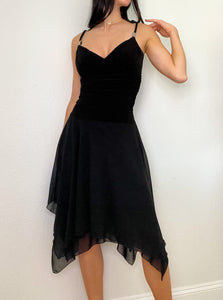 Black Ruffle Fairy Midi Dress (S)