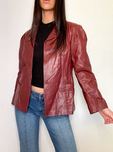 Load image into Gallery viewer, Red Vintage 80s Red Leather Jacket (L)
