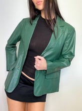 Load image into Gallery viewer, Vintage Emerald Green Leather Jacket (L)
