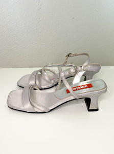 Silver Unlisted Strappy Kitten Heel Sandals (8)