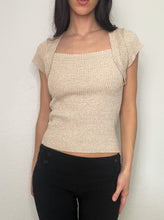 Load image into Gallery viewer, Tan Knit Sparkle Shrug Top (S/M)
