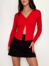 Load image into Gallery viewer, Red Long Sleeve Button Up Blouse (S)
