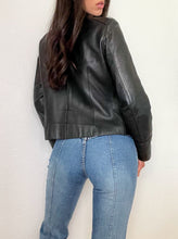 Load image into Gallery viewer, Black Early 2000s Moto Leather Jacket (M)
