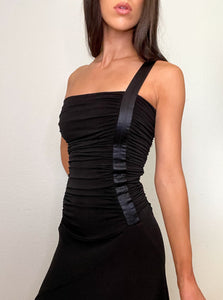 Black Slinky Y2K Tube Dress (S)