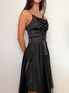 Black Fairy Corset Midi Dress (S)