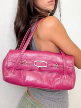 Load image into Gallery viewer, Hot Pink Leather Y2K Shoulder Bag
