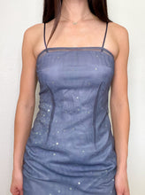 Load image into Gallery viewer, Blue Sequin Early 2000s Midi Dress (S)
