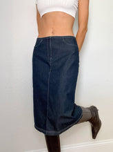 Load image into Gallery viewer, Denim Low Rise Y2K Midi Skirt (S)
