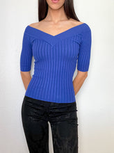 Load image into Gallery viewer, Blue Knit Sweater Top (S)
