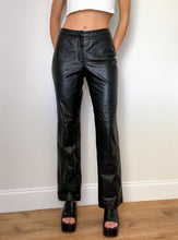 Load image into Gallery viewer, Black Genuine Leather Y2K Bootcut Pants (S)

