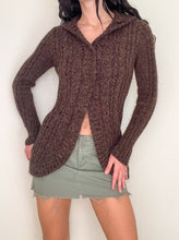 Load image into Gallery viewer, Brown Knit 2000s Hooded Cardigan (S)
