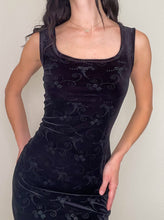 Load image into Gallery viewer, Vintage Black Velvet Mini Dress (S)
