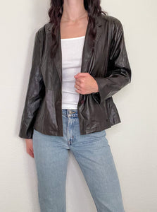Dark Brown Leather Jacket (L)