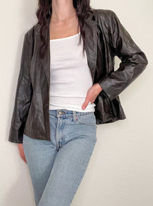 Dark Brown Leather Jacket (L)