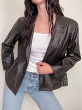 Load image into Gallery viewer, Dark Brown Leather Jacket (L)
