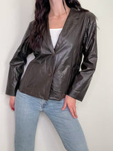 Load image into Gallery viewer, Dark Brown Leather Jacket (L)
