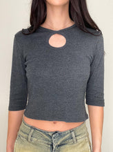 Load image into Gallery viewer, Grey 90s Keyhole Crop Top (M)
