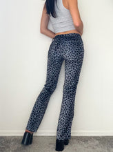 Load image into Gallery viewer, Silver Cheetah Print Y2K Fuzzy Pants (XS)
