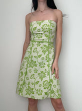 Load image into Gallery viewer, Green Floral 2000s Tube Dress (S)
