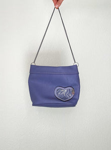 Purple Leather Heart Bag