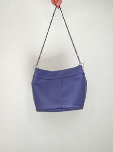 Purple Leather Heart Bag