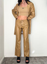 Load image into Gallery viewer, Deadstock Tan 2-Piece Faux Leather Y2K Set (M)
