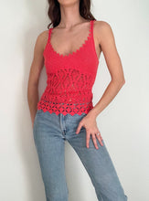 Load image into Gallery viewer, Coral Y2K Crochet Tank Top (M)
