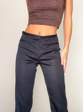 Load image into Gallery viewer, Y2K Black and Gold Glitter Flare Pants (S)
