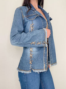 Lazer Jeans Denim Boho Jacket (L)